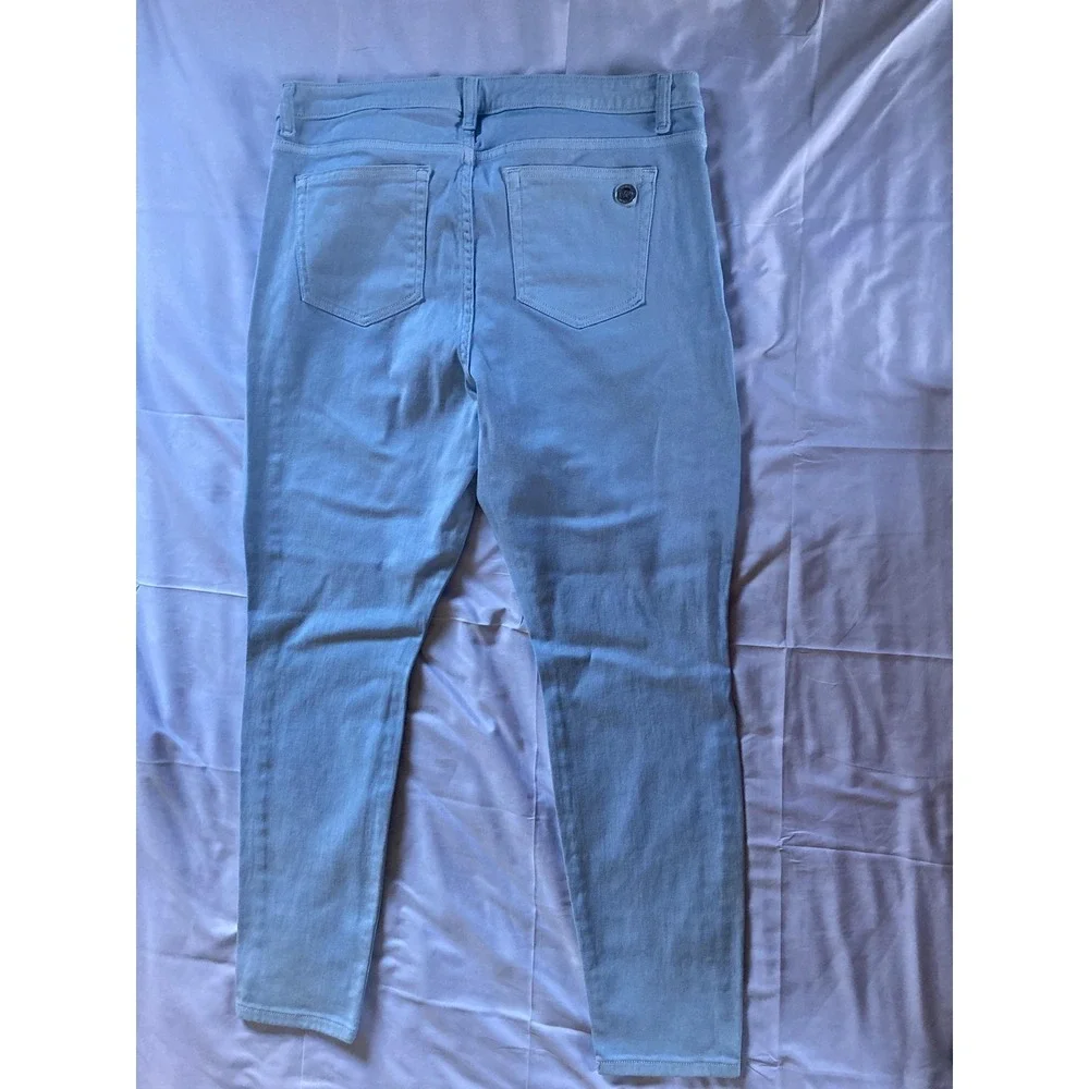 Michael Kors Izzy Skinny Jeans Womens 34 Waist Light Blue Stretch Denim Skinny